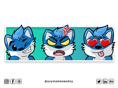 All Wolf Emotes #1 art artist artwork creative design design art designer digital painting digitalart drawing emote emoteart illustration szymonnowotny twitch twitchemote twitchemotes