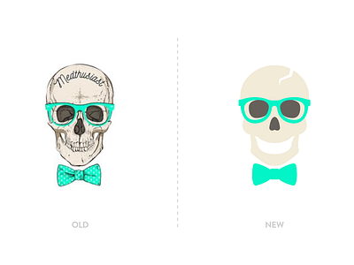 Medthusiast re-design logo austin bone branding happy illustration logo medical logo redesign skull smile teal vector