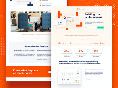 Chainalysis graphic design landing page lead generation minimal ui ux web design website design