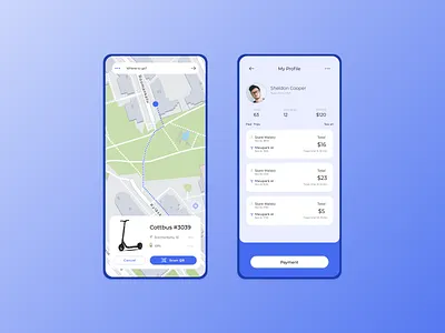 Electric scooter rental app app design electric scooter rental rental app ui
