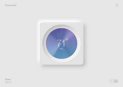Neuromorphic thermostat 3d cleandesign illustration neomorphic neomorphisim screen thermostat ui white