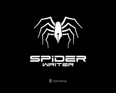 Spider Writer animal branding design illustration logo logos pen pen nib spider vector