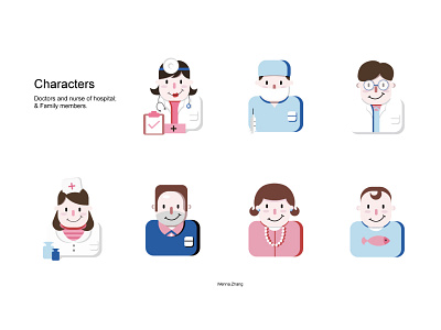 Characters design for Health Pal design illustration