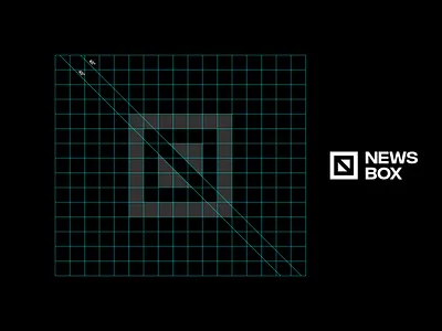 NewsBox - Logo Construction box brand identity branding gridsystem logo logotype minimalist minimalist logo monogram negativespace