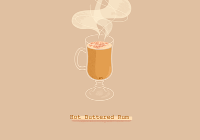 Hot Buttered Rum cocktail cocktail illustration daily illustration day 17 digital illustration digitalart illustration illustration art illustration artist procreate texture truegrittexturesupply