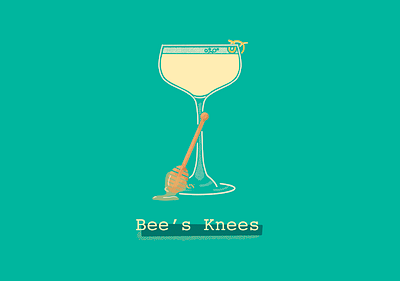 Bee s knees cocktail cocktail illustration daily illustration day 20 digital illustration illustration illustration art illustration artist procreate texture truegrittexturesupply