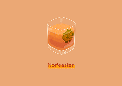 Nor'easter cocktail illustration daily illustration day 19 digital artist digital illustration illustration illustration art illustration artist procreate texture truegrittexturesupply