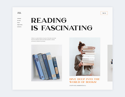 Library website books design library reading ui web webdesign website