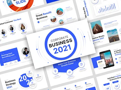 Corporate Business 2021 Presentation Template 2021 advertising agency annual report brand identity company profile consulting corporate digital marketing ecommerce education finance infographic new year personal branding pitchdeck planning portfolio project