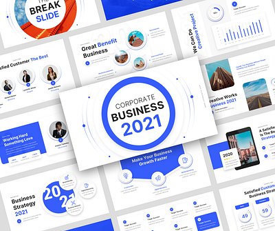 Corporate Business 2021 Presentation Template 2021 advertising agency annual report brand identity company profile consulting corporate digital marketing ecommerce education finance infographic new year personal branding pitchdeck planning portfolio project