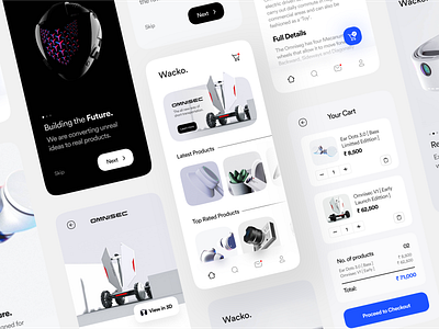 Future Products Shopping App app app design app ui clean ui futurewave futurism futuristic futuristic ui gouthamgtronics minimalism online shop product design product shop shopping shopping app