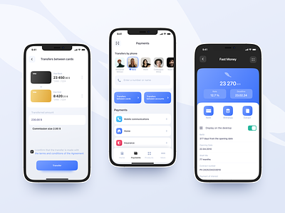 Banking App 💵 app cards design mobile pay transfers ui