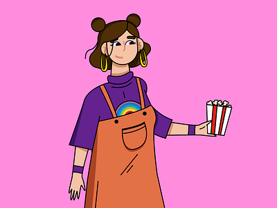 Vanessa character color design dribbble flat girl illustration illustrator invites vector wip