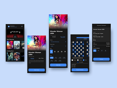 Cinema Movie App appdesign cinema cinema app movie movie app ui uiapp uidesign uiux ux uxapp uxdesign