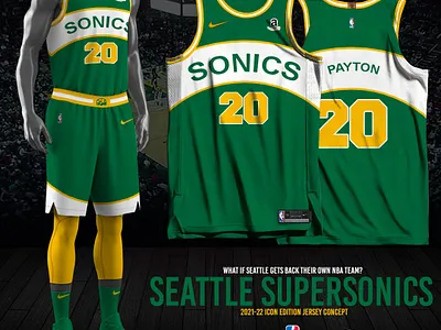 Seattle Supersonics - 2021-22 Icon Edition fan made icon edition jersey design nba seattle supersonics