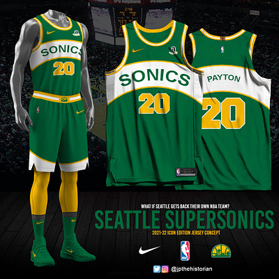 Seattle Supersonics - 2021-22 Icon Edition fan made icon edition jersey design nba seattle supersonics