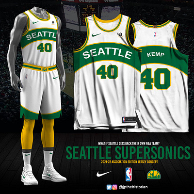 Seattle Supersonics - 2021-22 Association Edition association edition fan made jersey design nba seattle supersonics