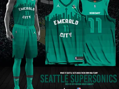 Seattle Supersonics - 2021-22 City Edition city edition fan made jersey design nba seattle supersonics