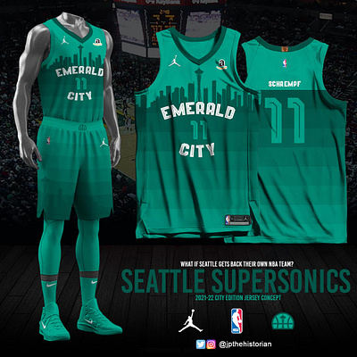 Seattle Supersonics - 2021-22 City Edition city edition fan made jersey design nba seattle supersonics