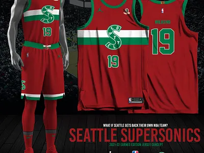 Seattle Supersonics - 2021-22 Earned Edition earned edition fan made jersey design nba seattle supersonics