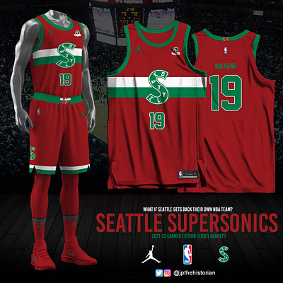 Seattle Supersonics - 2021-22 Earned Edition earned edition fan made jersey design nba seattle supersonics