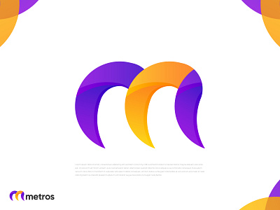 M Letter Design - Metros 2d 3d abstract logo brand identity branding agency branding and identity colorful logo gradient logo letter logo design lettermark logo logo and branding logo design logo design branding logo designer logo mark logo trends 2021 m logo metros modern logo