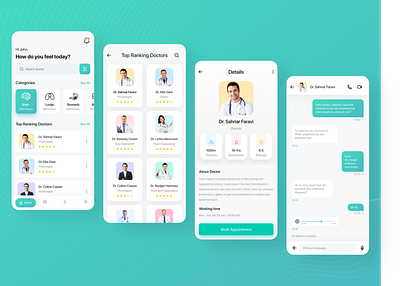 Doctor Appointment App app design application color palette creativity design doctor app doctor appointment flat design ios design trending uiux verify