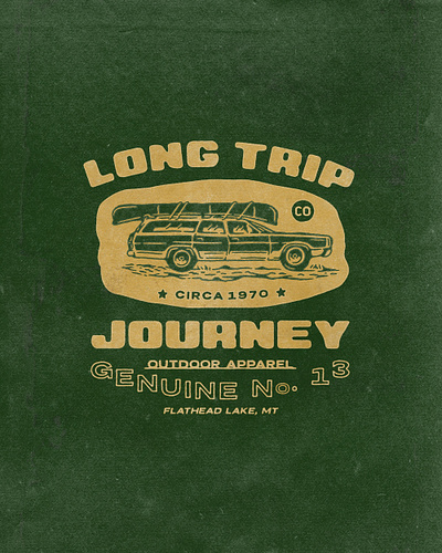 Long Trip Journey angonmangsa badges branding design explorer graphicdesign hand drawn illustration logodesign outdoor tshirt typography vintage vintage badge vintage design