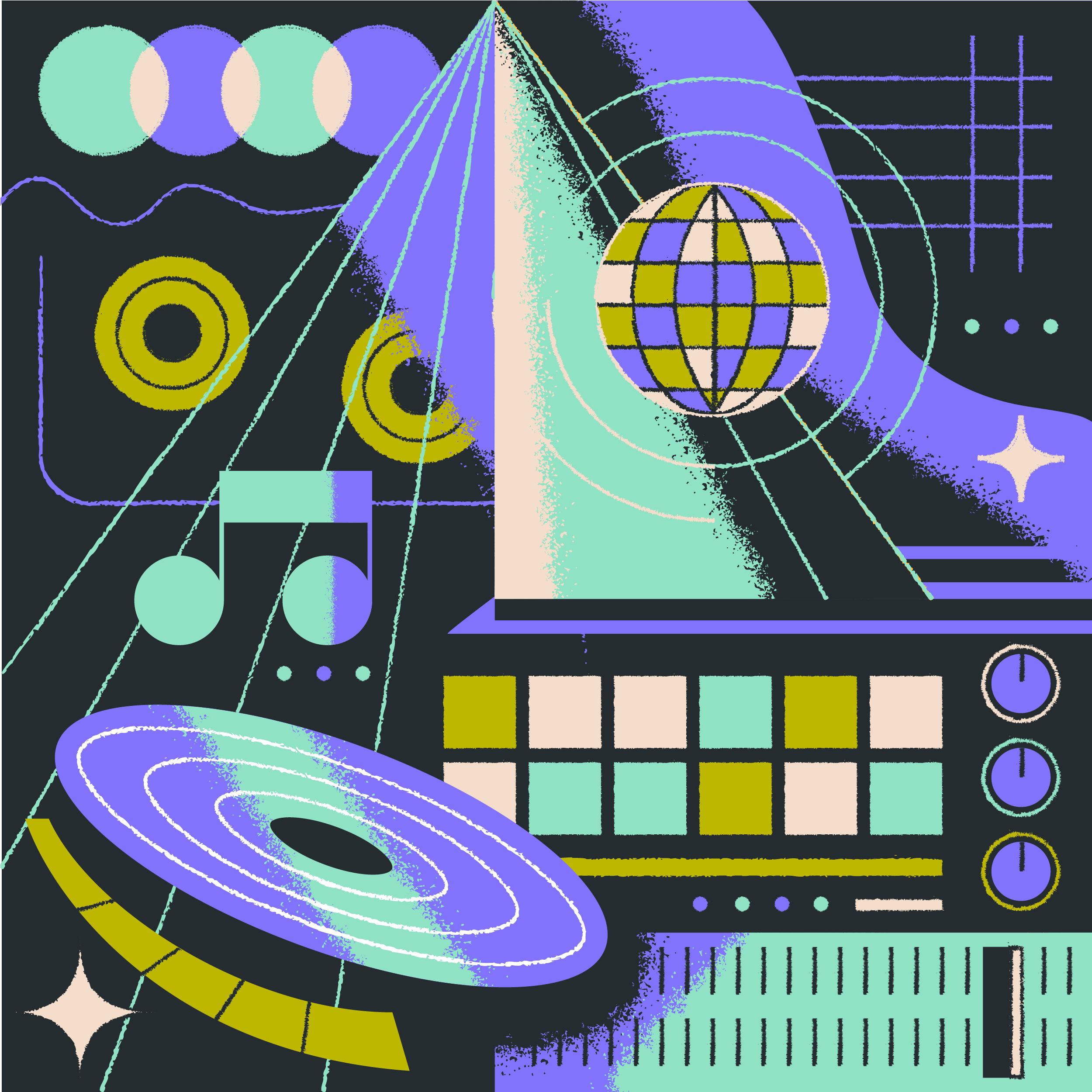 Turntable Live Genre Illustrations: EDM