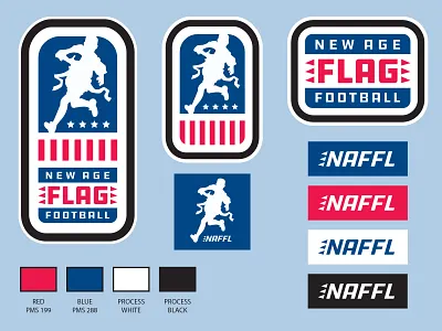 New Age Flag Football brand design flag football logo logos sports sports design sports logo youth sports