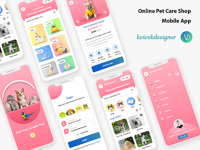 Online Pet Care Shop Mobile App UI Kit