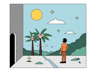 Escape—Utopia 2020 coronavirus covid covid 19 covid19 design disaster escape graphics hope illustration illustrator landscape life lights pandemic sky sun utopia vector