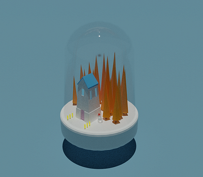 world in glass 3dblender design illustration