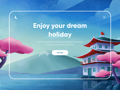 Travel Website - Header Illustration design exploration header header illustration headers hero hero image holiday illustration japan landingpage procreate procreate app travel travel website typography ui ux website website design