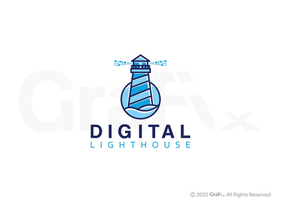 Digital Lighthouse digital logo light house icon light house logo lighthouse modern logo video production company logo