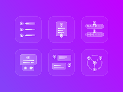 Glass Illustrations 2d colored flat glass glassy glossy gradient icon illustration line outline purple purple gradient stylish ui