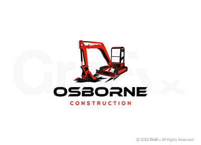 Excavator logo construction logo excavator logo modern logo osborne construction lgoo