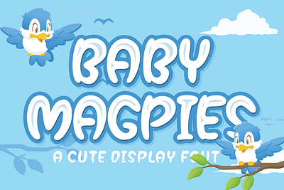 Baby Magpies font baby branding cute design font font awesome font design logo typeface typography