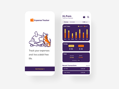 Expense Tracker android branding chart design trend designer expense tracker glassmorphism icon ios logo trend typography ui ui ux ui design uiux ux vector