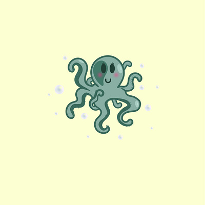 Little cute octopus adobe illustrator adobe photoshop branding character character design characterdesign characters cute cute animal cute animals cute art cute illustration decoration illustration octopus ui vector