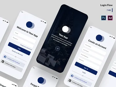Login Flow with Splash screen android creative design ios login signin signup ui ui design uiux ux