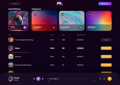 Untitled Music Previewing & Purchasing Website animation dailyui dark design music rap ui ux website