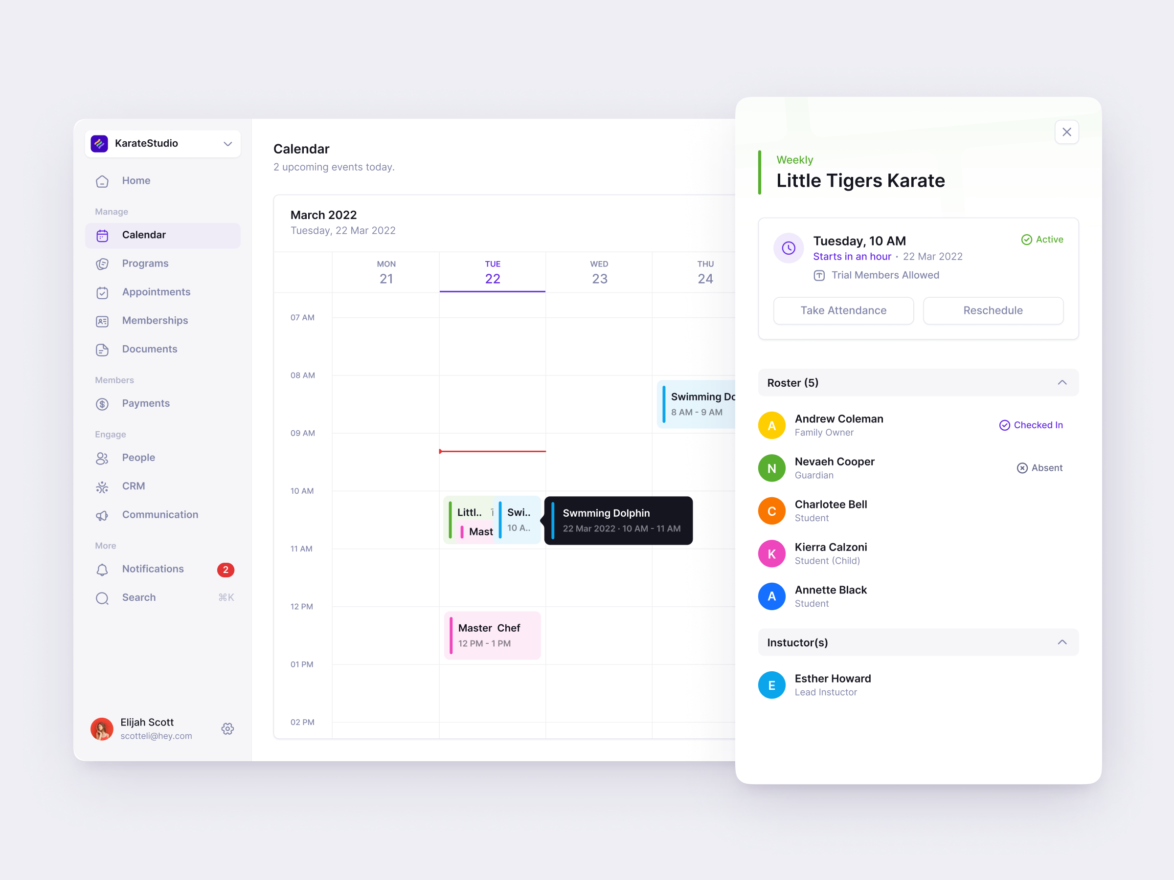 SaaS Calendar UI by Jeremy Blaze for Never Before Seen on Dribbble
