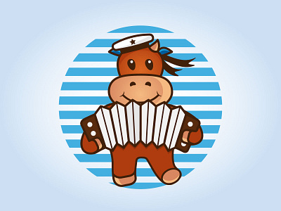 Goby-sailor, the symbol of the new 2021 year design flat icon illustration ui vector