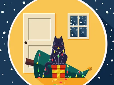 Happy Holidays! art cat digitalart graphic illustration illustration art mascot