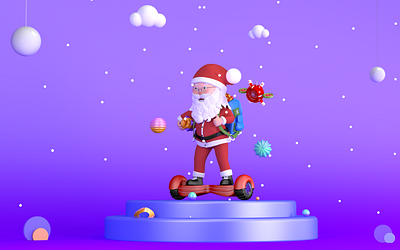 Have a holly-jolly Christmas 3d 3d character 3d shapes abstract art c4d christmas color gift graident happy new year illuminz illustration isomatric maya merry xmas santa santaclaus substancepainter xmas