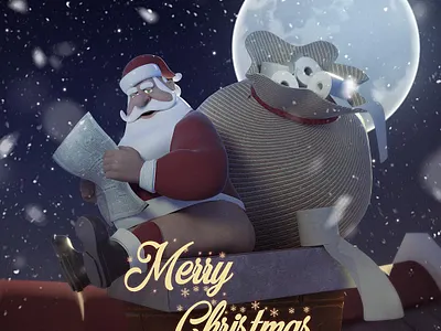 Santa Clause is coming 3d 3d artwork character design christmas cinema 4d illustration redshift3d