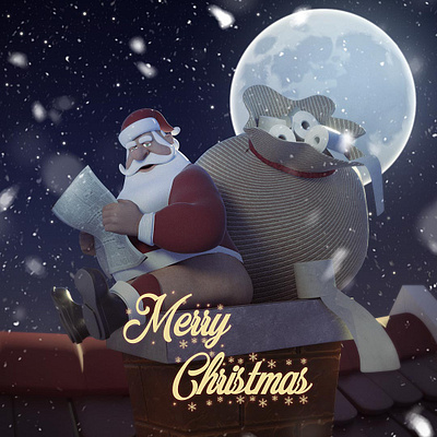 Santa Clause is coming 3d 3d artwork character design christmas cinema 4d illustration redshift3d