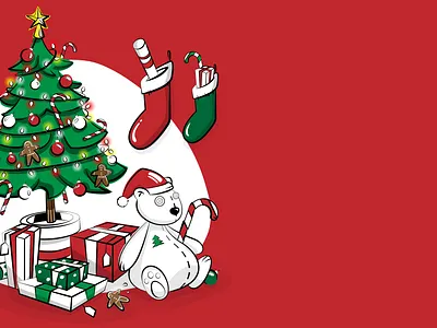 Christmas card adobe illustrator bear christmas christmas card christmastree design illustration vector