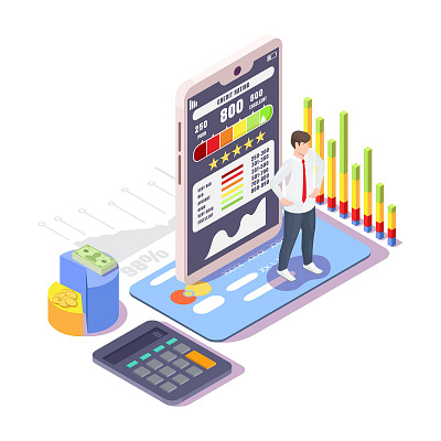 credit rating concept illustration isometric isometric art isometric illustration low poly lowpoly online ui ux vector web